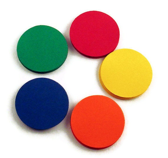 Paper Die Cut Circles 1.5 inch Circles in The Basics Set of