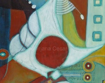 SALE Fragments IX original mixed media artwork on cradled wood panel, marked down 60%, acrylic, collectible abstract, ready to hang