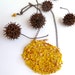 RESERVED for Rose, Marigold mixed media necklace peyote stitch, yellow beads, romantic, Coachella, bohemian, statement