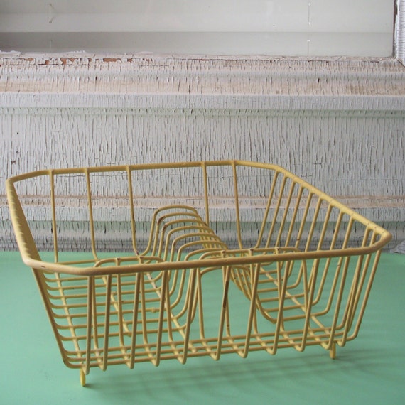 Yellow Coated Wire Dish Drying Rack No.1