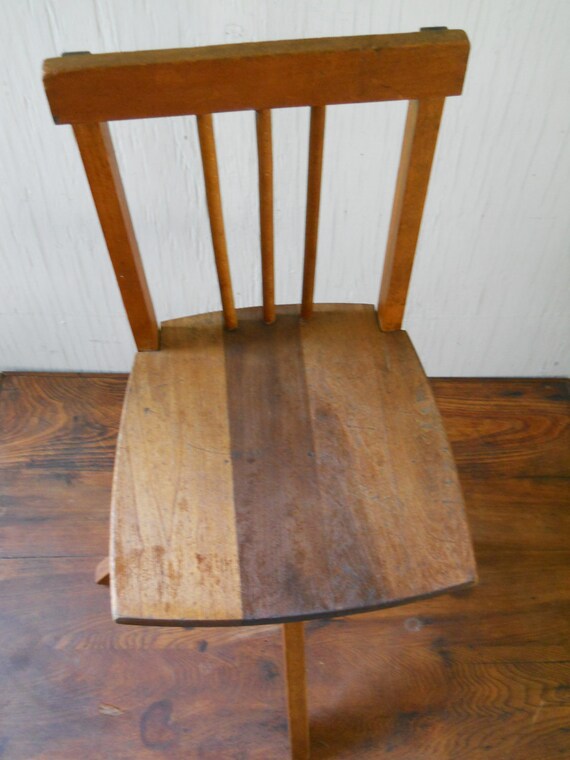 Swivel Desk Chair Antique Child's Wood