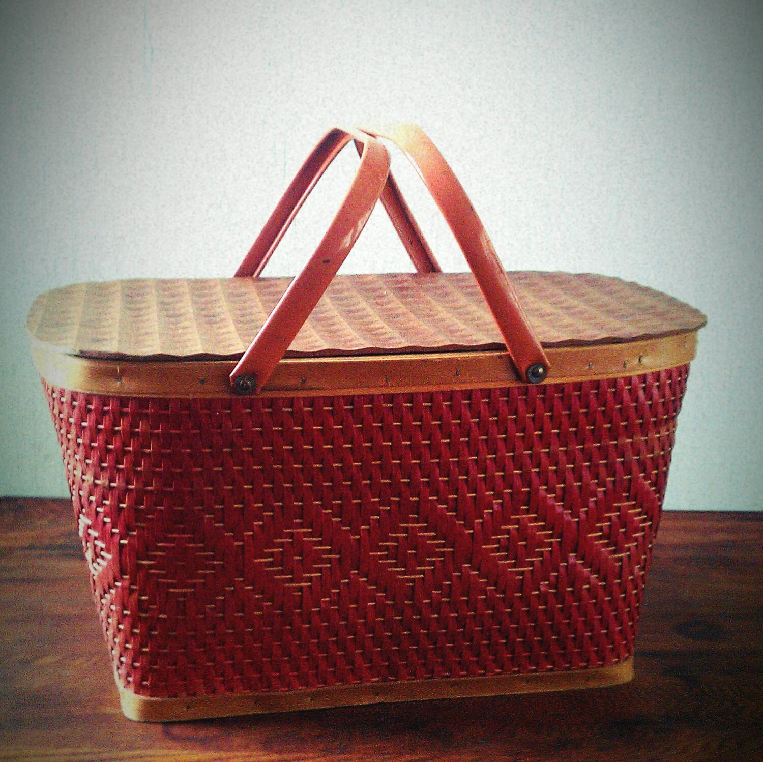 Vintage Red Man Picnic Basket