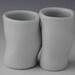 Two Cups, Tiny White Porcelain Pair