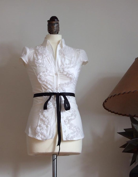 PANEL SLEEVE BLOUSE SNOW WHISPERS main image 1