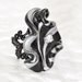 Fashion Statement Ring Free Form Design with Bling Mod Jewelry Filigree in Black and Silver Polymer Clay OOAK