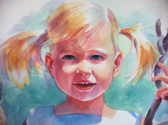 Custom Watercolor Portrait of your Child Based on Your Photo