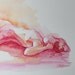 Original Watercolor Painting of Reclining Female Nude in Citrus Colors - Figure Art