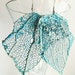 Turquoise Glittered Fan Coral Earrings