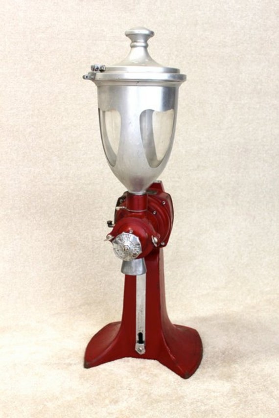Big Red Coffee Grinder Vintage Hobart Tabletop by BarnOwlGoods