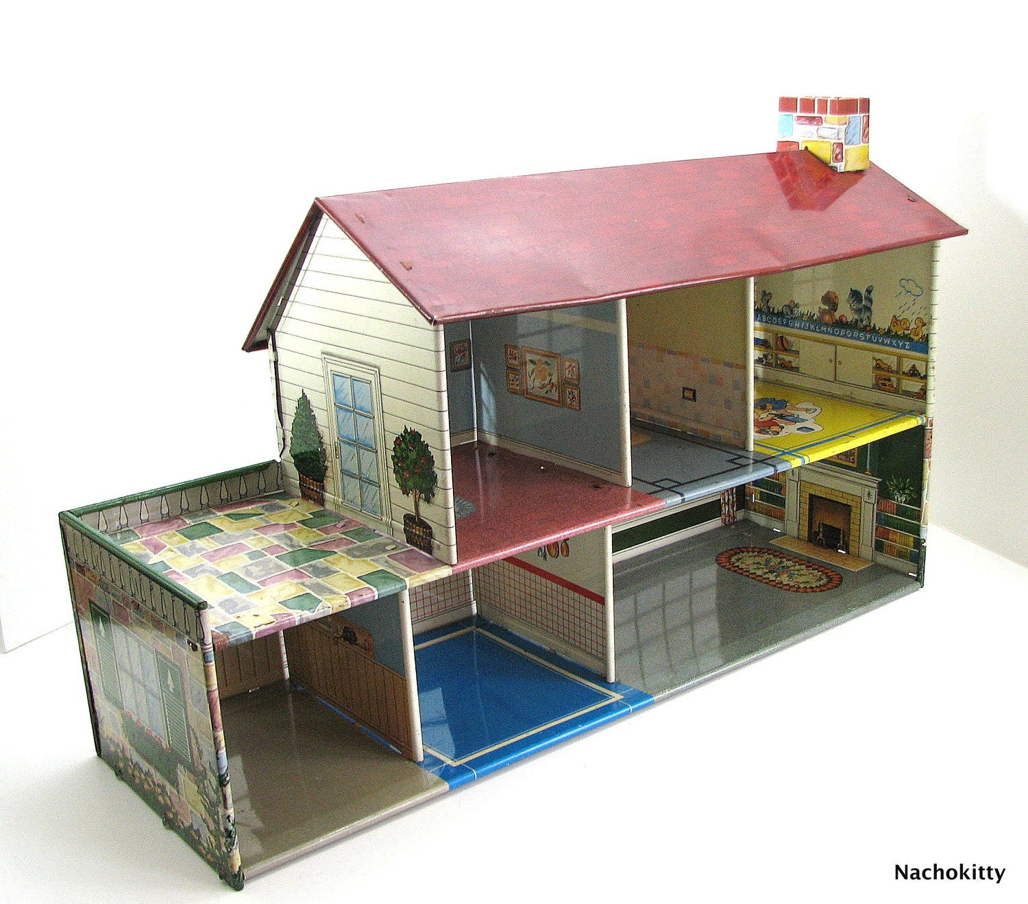 old metal doll houses