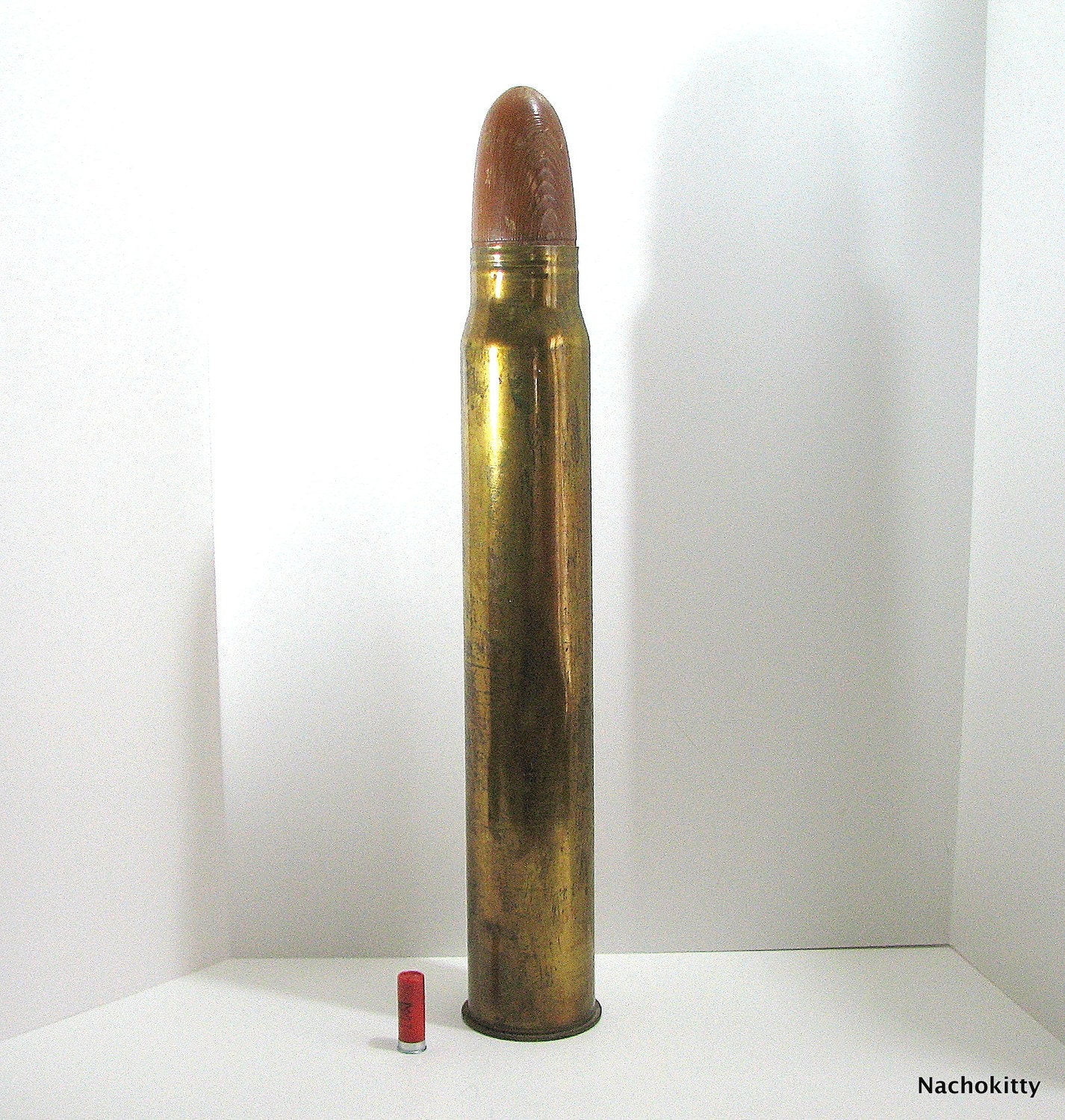 World War Ii Huge Brass Artillery Shell With By Barnowlgoods