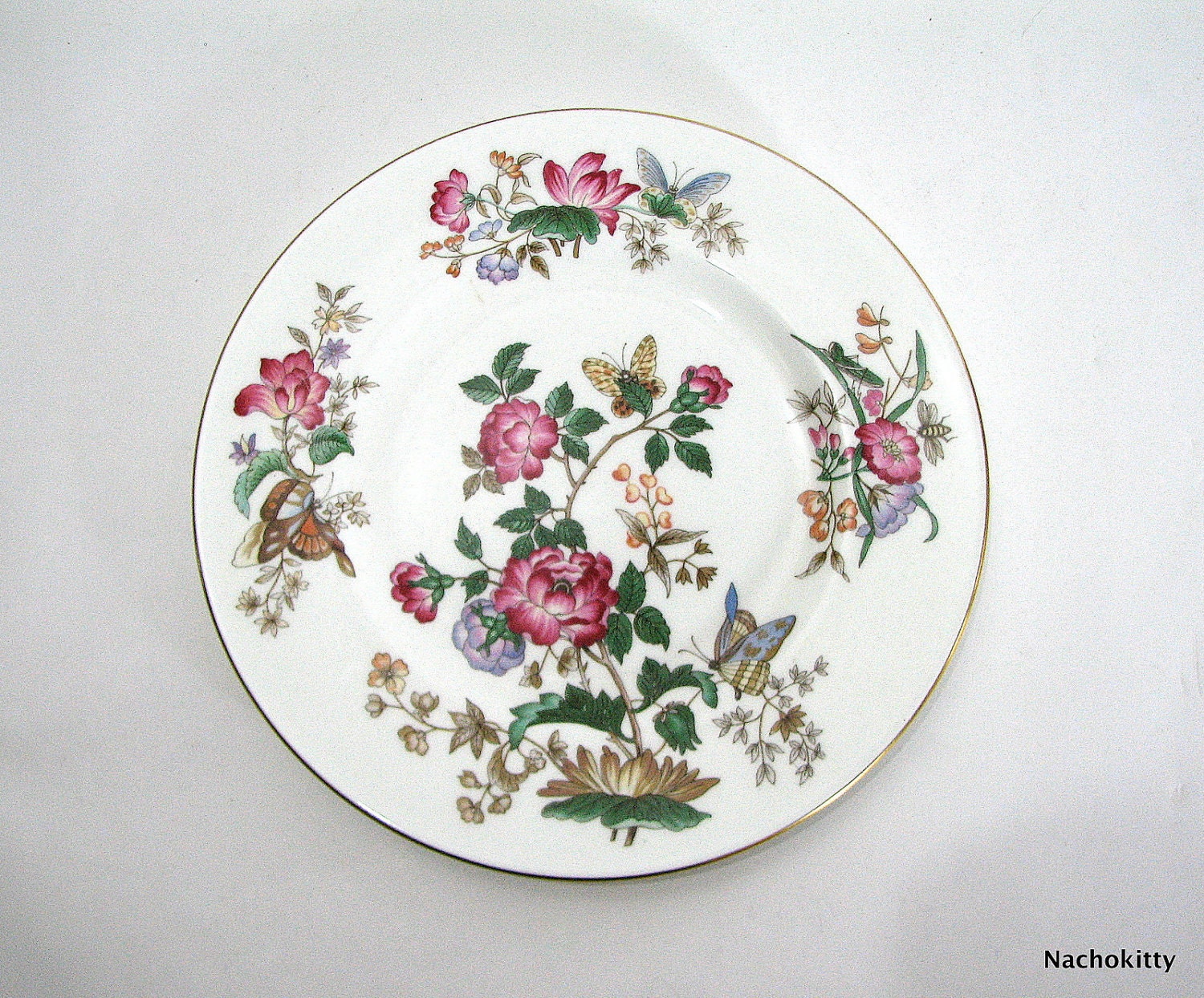 Wedgwood Plate Charnwood Bone China Flowers by Nachokitty on Etsy