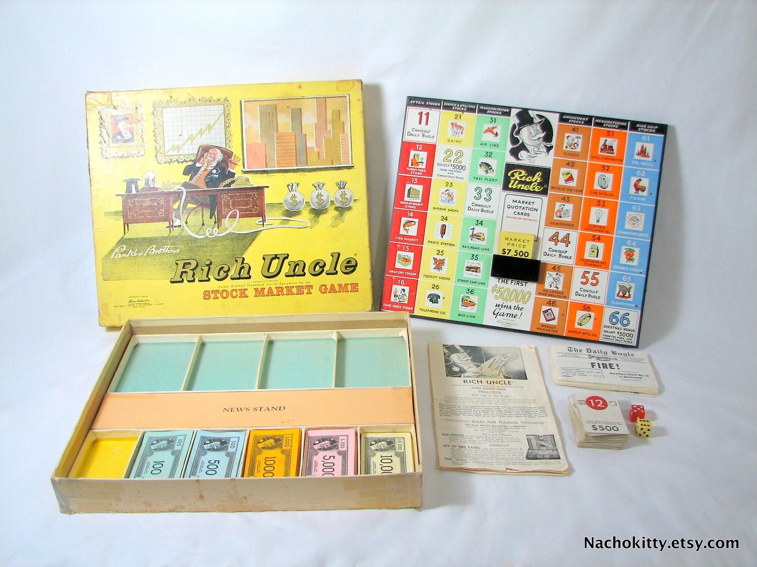 Rich Uncle Board Game Vintage Parker Brothers 1950s by Nachokitty