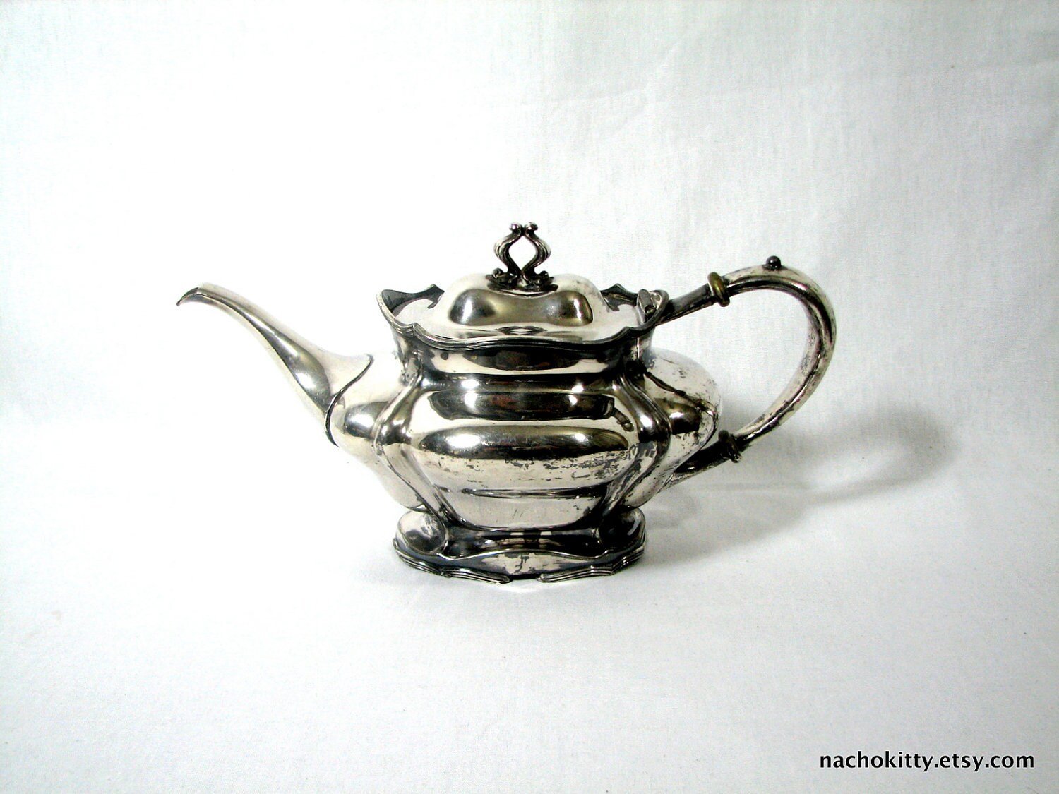Art Nouveau Silver Teapot Decantant Curves Antique by Nachokitty
