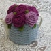 4-6 Cup Crochet Tea Cosy/ Tea Cozy/ Cosy/ Cozy grey with Roses (Made to order)