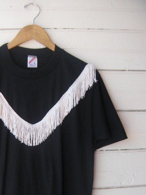 Vintage 80s FRINGE Western Tee Shirt by VintageDarling on Etsy