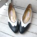 Vintage Womens Spectator Heels / Navy and White Leather / Naturalizer Sz 12