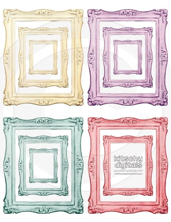 Scrapbooking CutOut Sheet Vintage Picture Frames