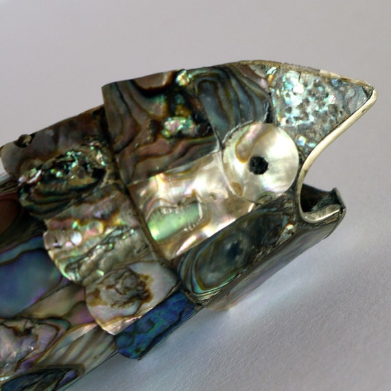 vintage mother of pearl articulated fish BOTTLE OPENER