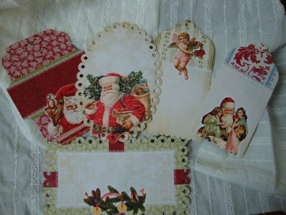 Victorian Christmas gift tags party favor by KraftyChicDesigns