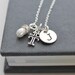 Personalized Necklace, Sterling Silver Hand Stamped Initial, Cross, Pearl .. Blessings ..... Hand Stamped Jewelry