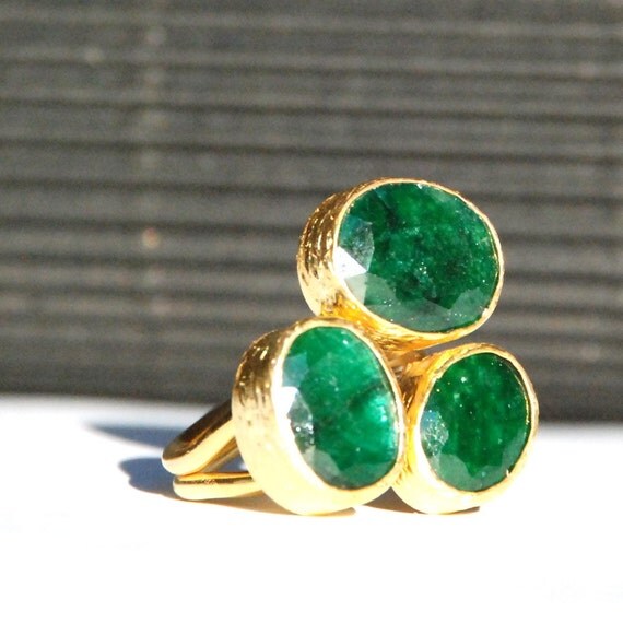 Trio Emerald Ring made to order