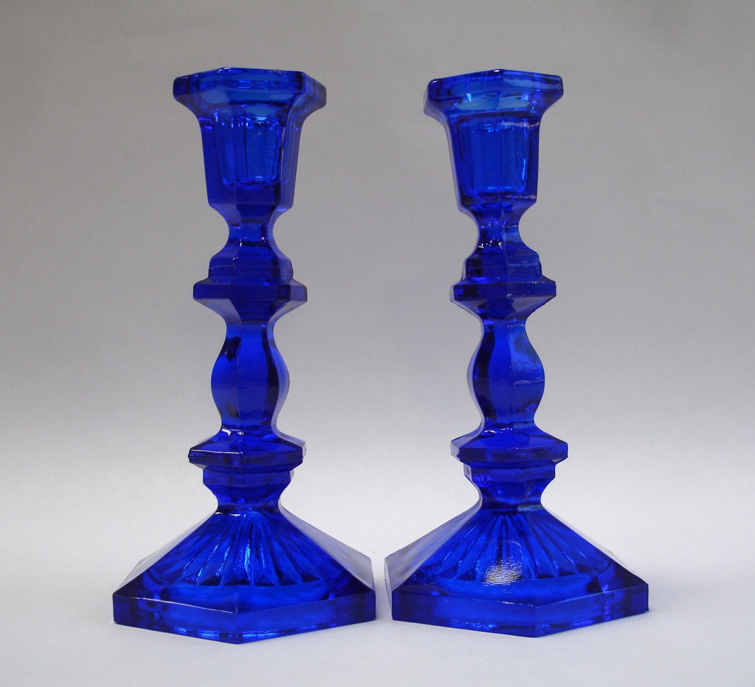 Cobalt Blue Candlesticks