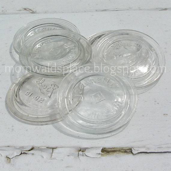 6 Mason Jar Glass Lid Inserts Clear by and Ball