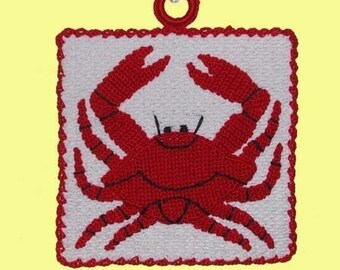 1947 Crab Pot Holder - Crochet Applique