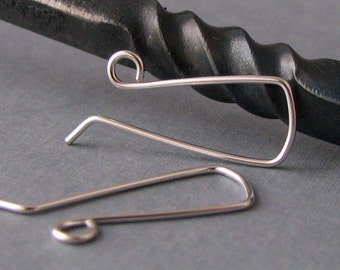 Silver Filled Ear Wires, Handmade Earring Components, Rectangle Squovettes, 3 pairs - Made in USA