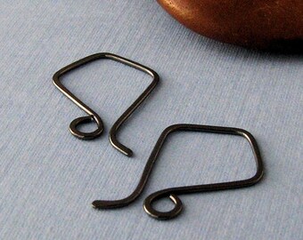 Handmade Oxidized Copper Ear Wires, Kite II Artisan Earring Findings, 3 pairs - Made in USA
