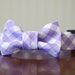 Bow Tie Dog Collar - Lavender Gingham