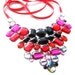 Chic Burlesque Inspired Floating Rhinestone Bib Necklace with Red, Pink, Black and Clear Rhinestones, Romantic Fashion Jewellery