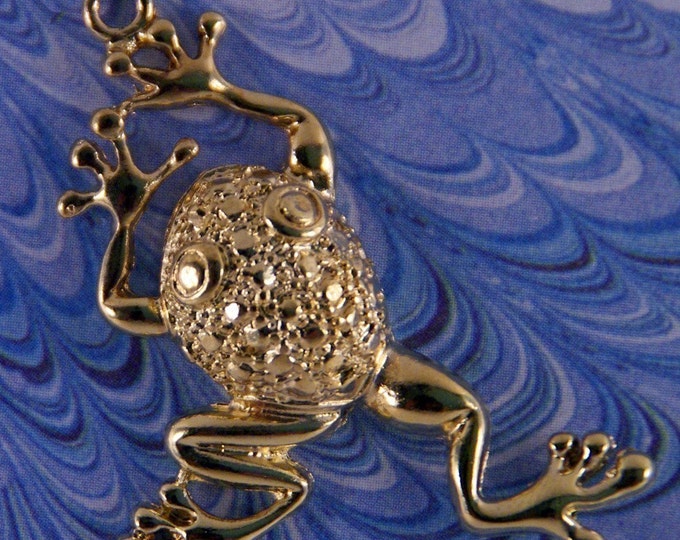 Gold-tone Metal Frog Charm Textured