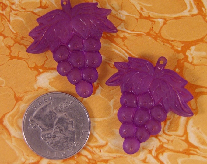 Vintage Pair of Purple Acrylic Grape Charms