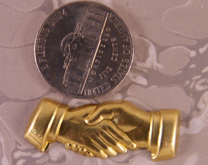 4 Brass Handshake Stampings