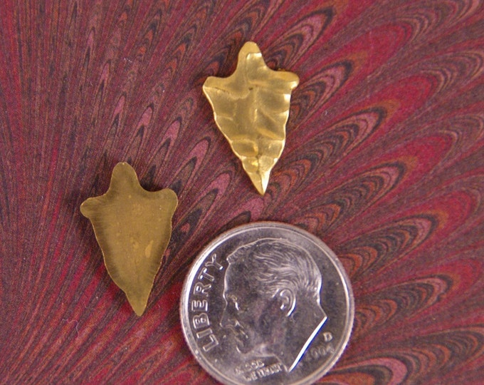 10 Small Brass Indian Arrowhead Stampings