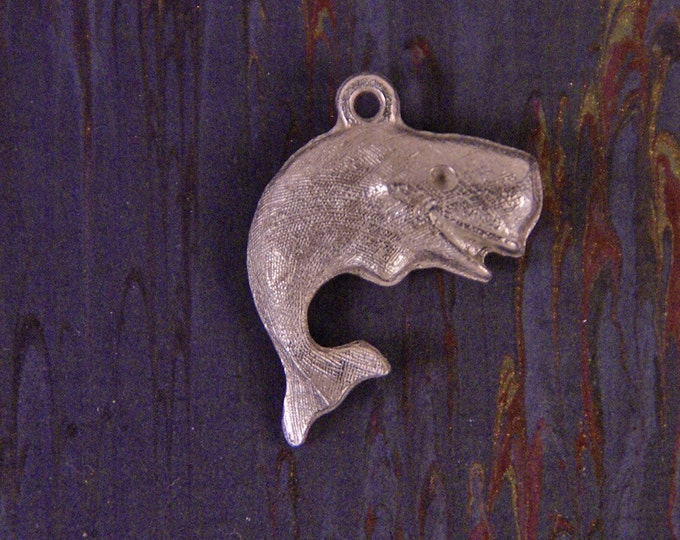 Pewter Happy Whale Pendant Double-sided