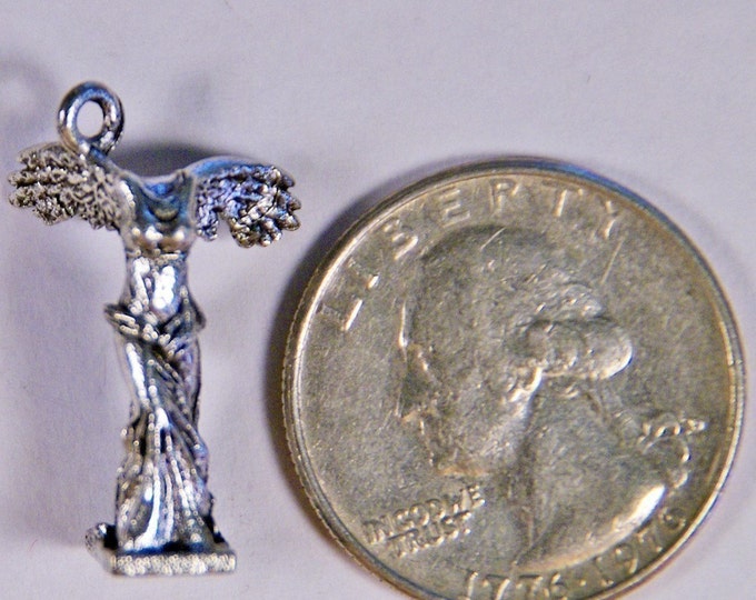Pewter Nike Statue Sculpture Goddess of Victory Charm