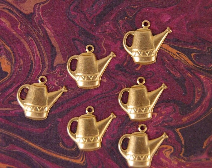 12 Brass Watering Can Charms