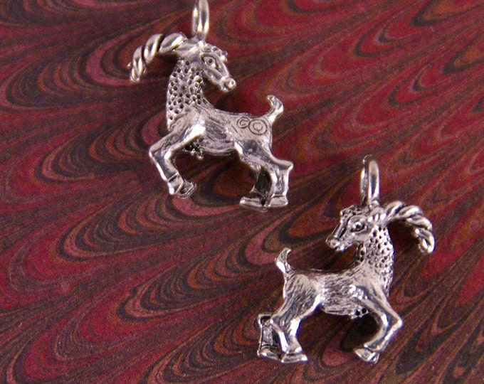 Pair of Pewter Goat Charms