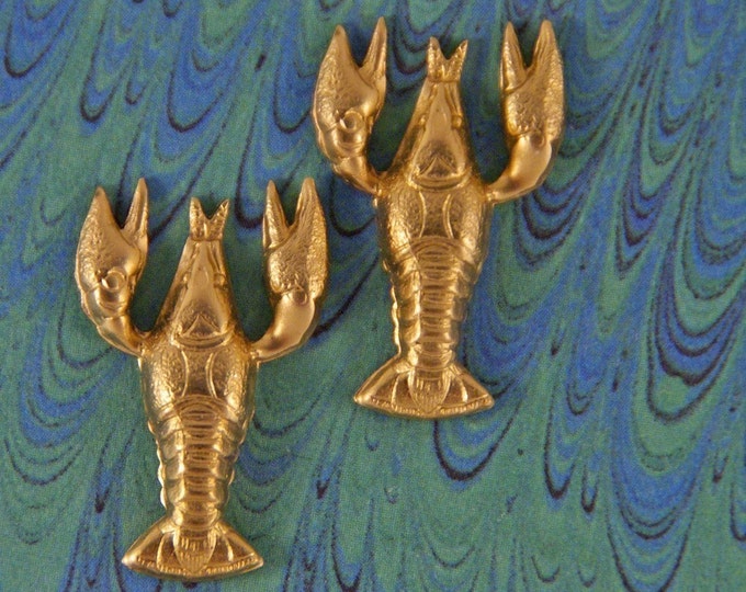 Pair of Brass Lobster Stampings- Marine
