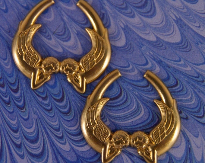 Pair of Brass Double Angel Stampings