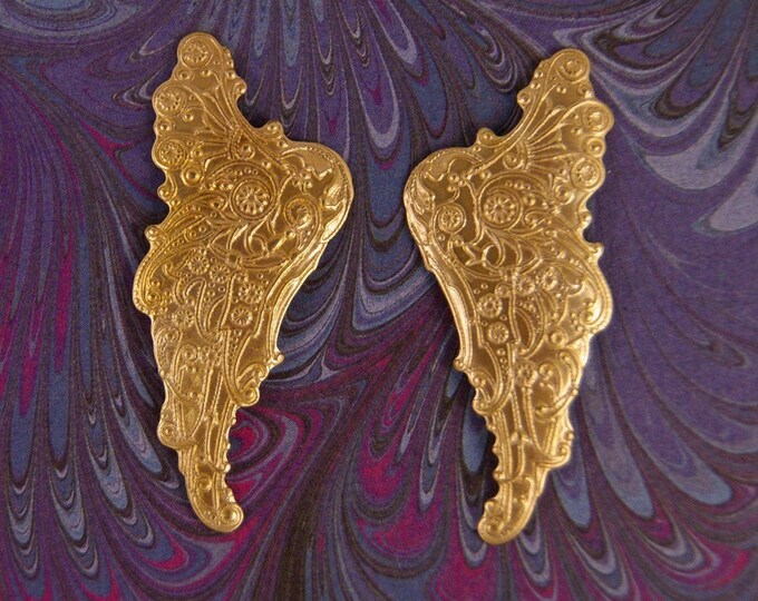 Pair of Decorative Brass Wing Stampings