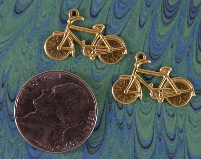 Set of 4 Brass Bicycle Charms