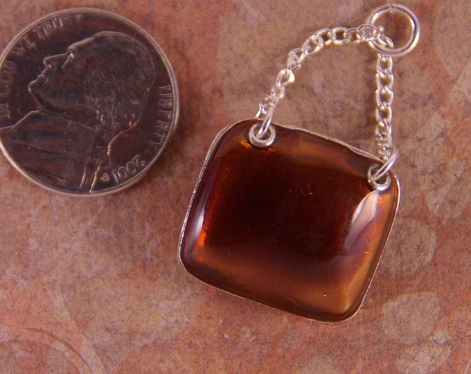 Brown Epoxy Metal Purse Charm