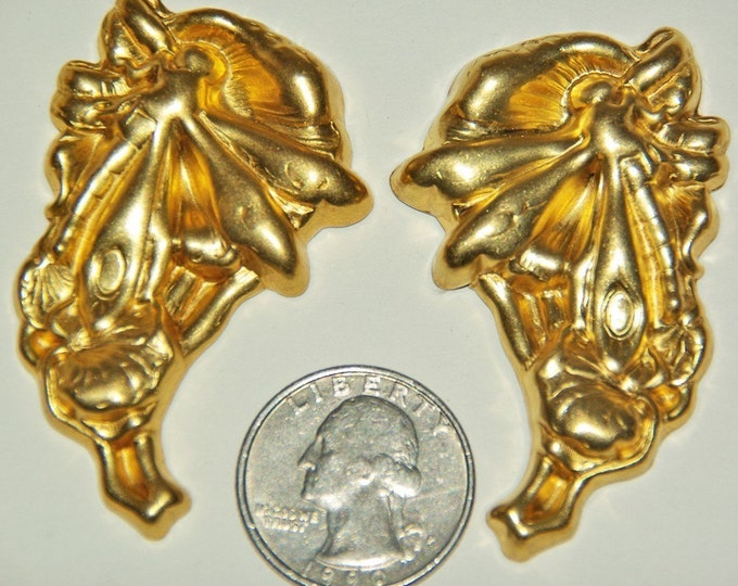 Pair of Brass Art Nouveau Dragonfly Stampings