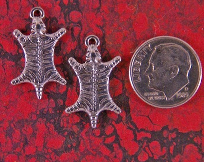 Pewter Tiger Rug Charms Pair