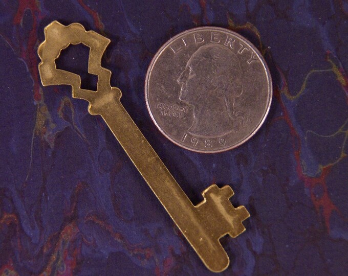 Art-Deco Style Brass Skeleton Key Stamping