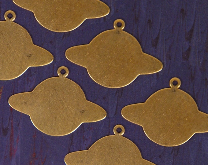 Set of 24 of Brass Saturn Charm Blanks